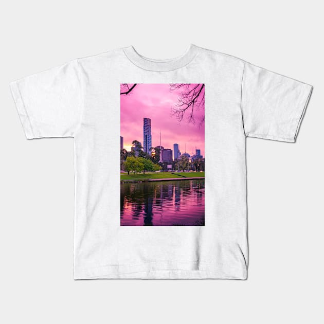 Melbourne City Pretty in Pink Kids T-Shirt by Design A Studios